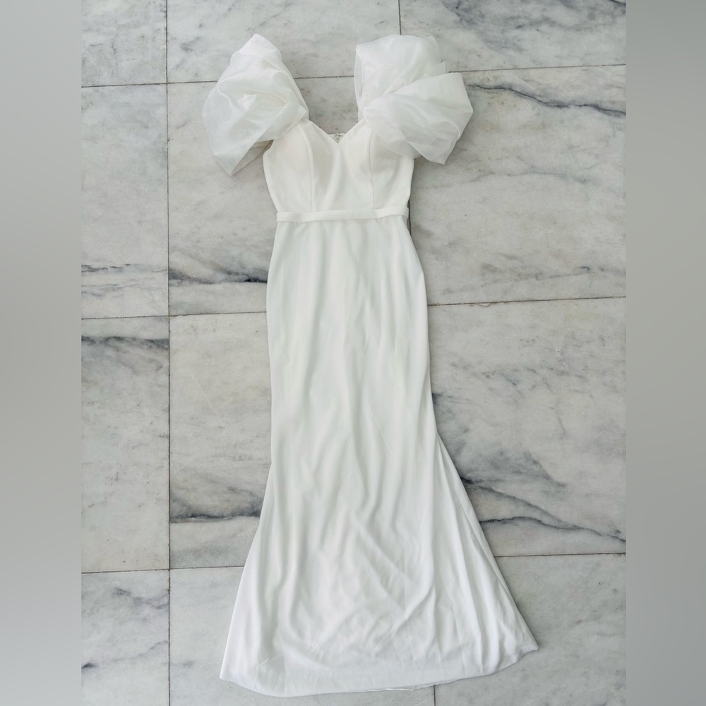Vintage Kleinfeld Wedding Gown Dress White Fit & Flare Puff Sleeve Women’s 4